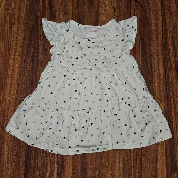 5 For $25 Savannah White Frilly Dress With Hearts Baby Size 24 Months - Picture 1 of 5